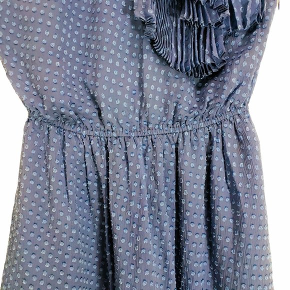 NWT Rebecca Taylor Silk Ruffle Blue One Shoulder Dress 4 - Picture 4 of 9